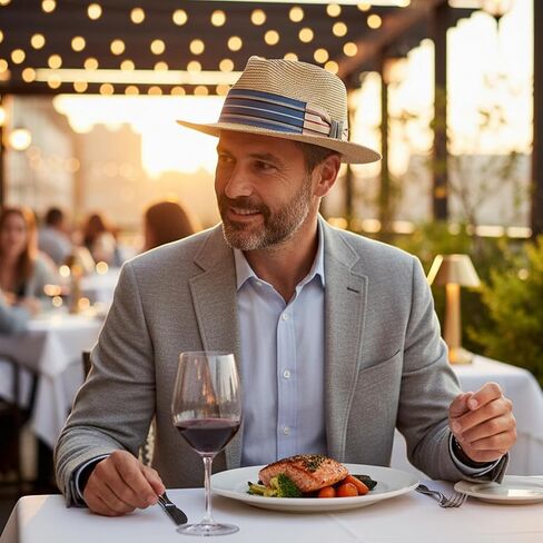 Mens Summer Straw Fedoras Wide Brim Beach Sun Hats in Saudi Arabia