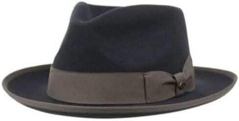 Men’s 100% Wool Felt Fedora Hat – Classic Wide Brim Vintage Dress Hat for Men, Structured Gentleman Fedora with Band in Kuwait