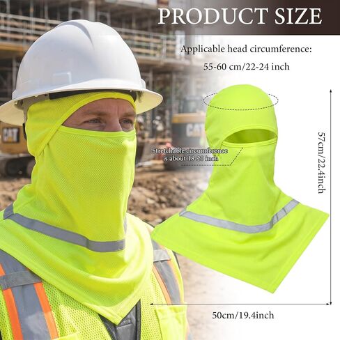 4 Pcs Men Summer Sun Balaclava UV Protection Face Mask Reflective Strip Neck Cover for Construction Work in Saudi Arabia