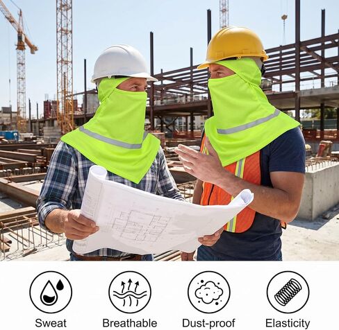4 Pcs Men Summer Sun Balaclava UV Protection Face Mask Reflective Strip Neck Cover for Construction Work in Saudi Arabia