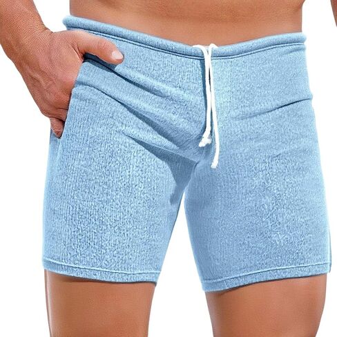 Mens Soft Lounge Sleep Shorts Comfortable Ribbed Knit Pajama Cotton Shorts Hubby BF His Birthday in Kuwait