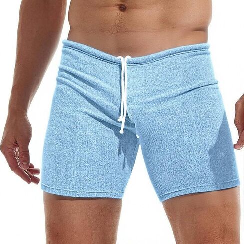 Mens Soft Lounge Sleep Shorts Comfortable Ribbed Knit Pajama Cotton Shorts Hubby BF His Birthday in Kuwait