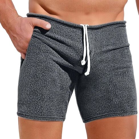 Mens Soft Lounge Sleep Shorts Comfortable Ribbed Knit Pajama Cotton Shorts Hubby BF His Birthday in Kuwait