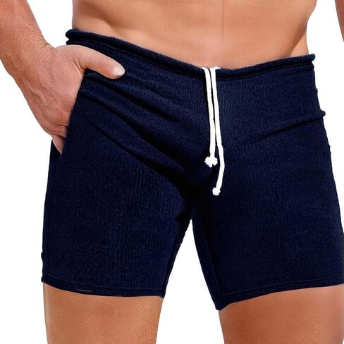 Mens Soft Lounge Sleep Shorts Comfortable Ribbed Knit Pajama Cotton Shorts Hubby BF His Birthday in Kuwait