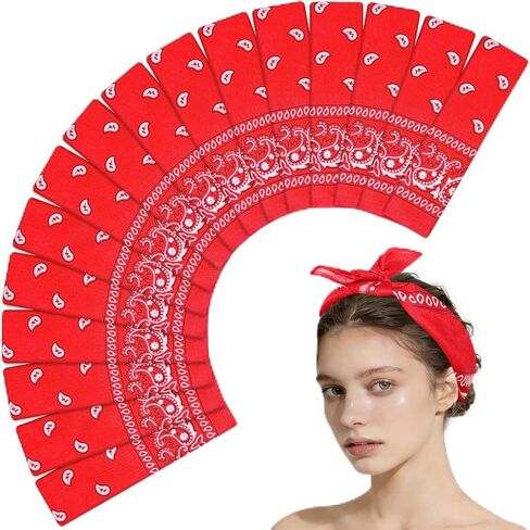 Morcheiong 8/16 Pcs Bandanas Paisley Bandana Head Scarf Headband Handkerchiefs for Men Women Boy Girls in Kuwait