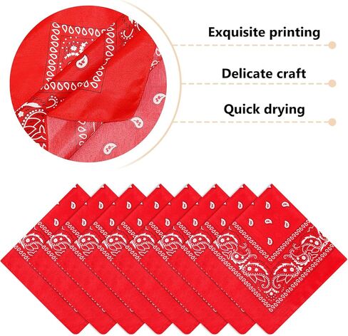 Morcheiong 8/16 Pcs Bandanas Paisley Bandana Head Scarf Headband Handkerchiefs for Men Women Boy Girls in Kuwait