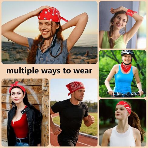 Morcheiong 8/16 Pcs Bandanas Paisley Bandana Head Scarf Headband Handkerchiefs for Men Women Boy Girls in Kuwait