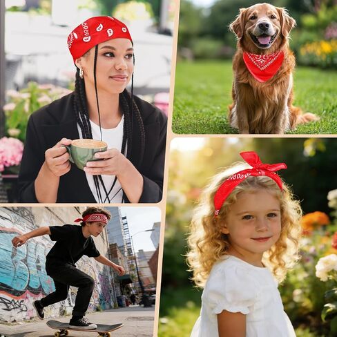 Morcheiong 8/16 Pcs Bandanas Paisley Bandana Head Scarf Headband Handkerchiefs for Men Women Boy Girls in Kuwait