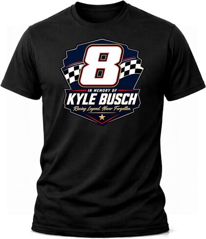 Kyle Busch Memorial Racing Shirt, Number 8 Racing Legend Tribute Tee, Never Forgotten Motorsports Fan Shirt, Black Graphic T Shirt in Saudi Arabia