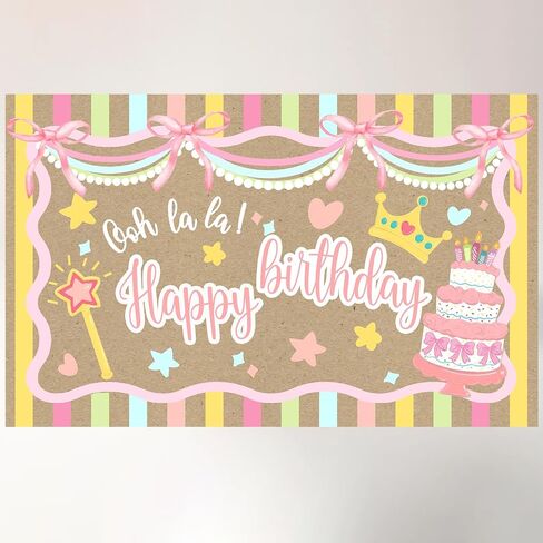 Happy Birthday Banner for Fancy Birthday Decorations Ooh La La Colorful Birthday Backdrop for Party Supplies in Saudi Arabia