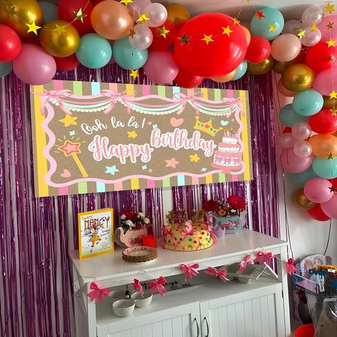 Happy Birthday Banner for Fancy Birthday Decorations Ooh La La Colorful Birthday Backdrop for Party Supplies in Saudi Arabia