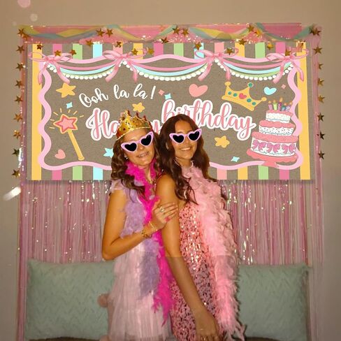 Happy Birthday Banner for Fancy Birthday Decorations Ooh La La Colorful Birthday Backdrop for Party Supplies in Saudi Arabia