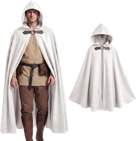 Medieval Hooded Cloak Adult Renaissance Viking Cloak Halloween Wizard Cape With Hood in Kuwait