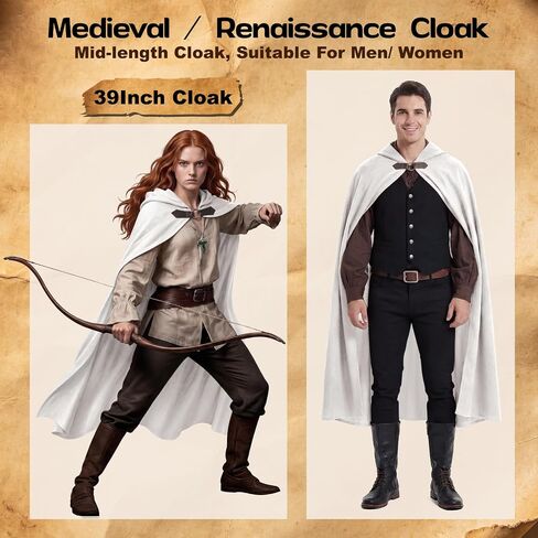 Medieval Hooded Cloak Adult Renaissance Viking Cloak Halloween Wizard Cape With Hood in Kuwait