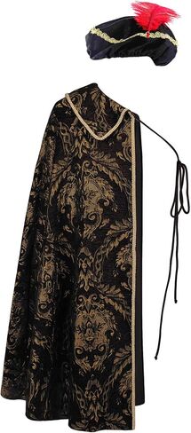 Medieval Renaissance Tudor Half Shoulder Cape Men, Noble Tudor King Cloak Ren Faire Shawl with Brocade Pattern in Saudi Arabia