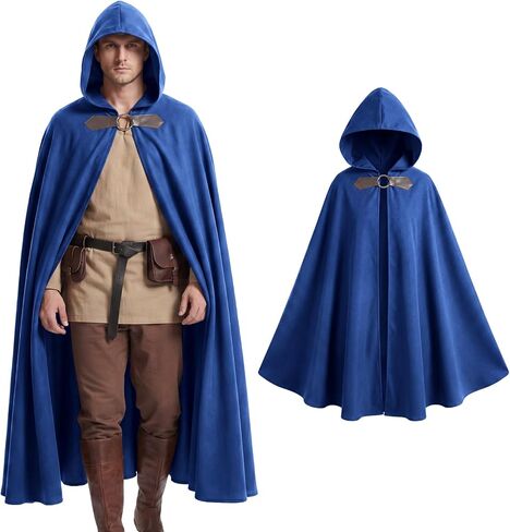 Medieval Hooded Cloak Adult Renaissance Viking Cloak Halloween Wizard Cape With Hood in Kuwait