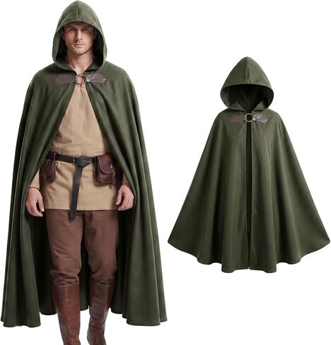 Medieval Hooded Cloak Adult Renaissance Viking Cloak Halloween Wizard Cape With Hood in Kuwait