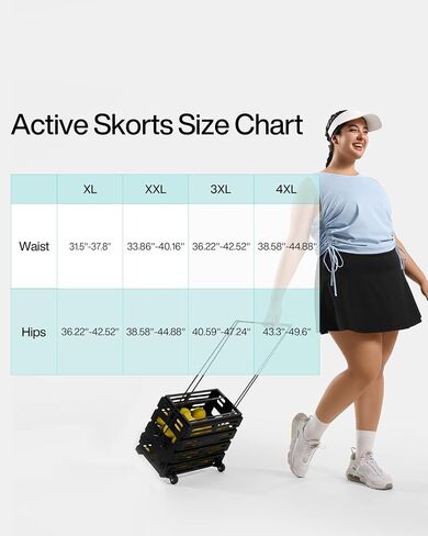 Women's Tennis Skorts with 2 Pockets Plus Size Golf Skirts High Waisted Pleated Athletic Skirt for Pickleball Running(3X-Large, Black) in Saudi Arabia