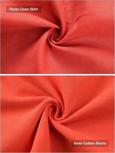 Gozoloma Womens Cotton Linen Skorts Casual Cute A-Line Mini Skirts with Ruffle Inner Waistband(Rust-S) in Saudi Arabia