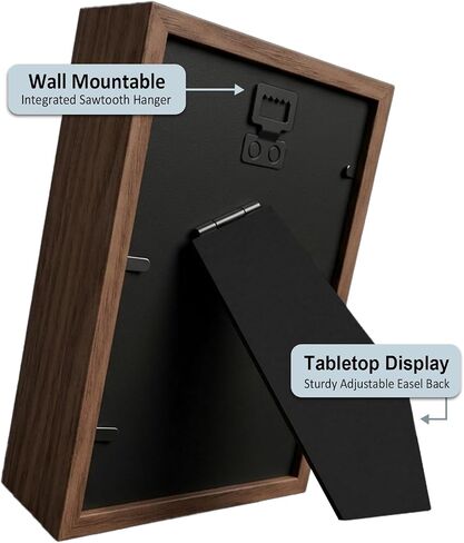 4x6 Soccer Shadow Box Frame, DIY 2026 Photo Display Case with Mini Soccer Balls, Flag Stickers & Field Backdrop, Wall or Tabletop Memory Box, Walnut-Look MDF Frame with Glass Front in Saudi Arabia