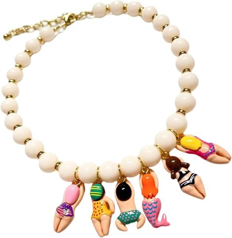 Creative Handmade Bead Bikinis Doll Pendant Necklace With Colorful Glass Beads for Beach Parties Accessories in Saudi Arabia