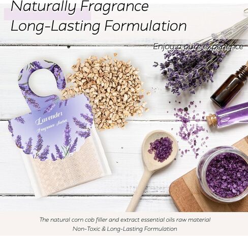18 Pack Lavender Scented Sachets for Drawer and Closet - Long Lasting Air Fresheners for Home & Closet, Hanging Odor Eliminator Bags for Car, Wardrobe, Storage, Portable Deodorizer Fragrance Sachets in Saudi Arabia