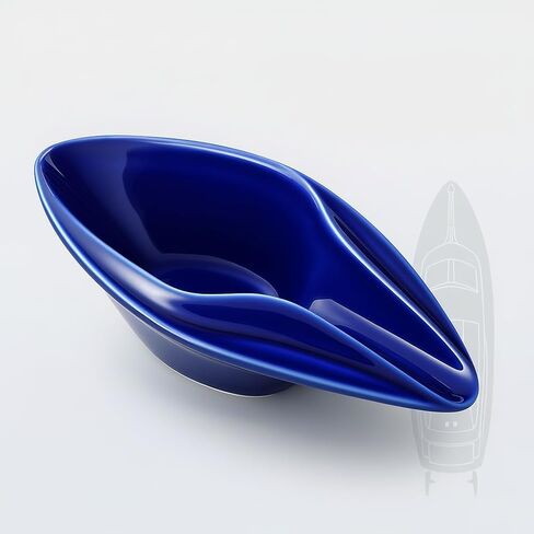Ceramic Decorative Bowl Luxury Yacht-Inspired – Sculptural Glossy Blue Design, Modern Catchall Tray for Desk, Entryway & Coffee Table Home Décor in Saudi Arabia
