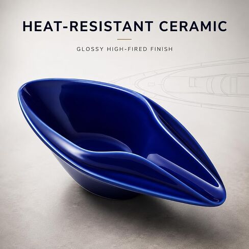 Ceramic Decorative Bowl Luxury Yacht-Inspired – Sculptural Glossy Blue Design, Modern Catchall Tray for Desk, Entryway & Coffee Table Home Décor in Saudi Arabia