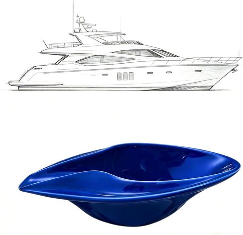 Ceramic Decorative Bowl Luxury Yacht-Inspired – Sculptural Glossy Blue Design, Modern Catchall Tray for Desk, Entryway & Coffee Table Home Décor in Saudi Arabia