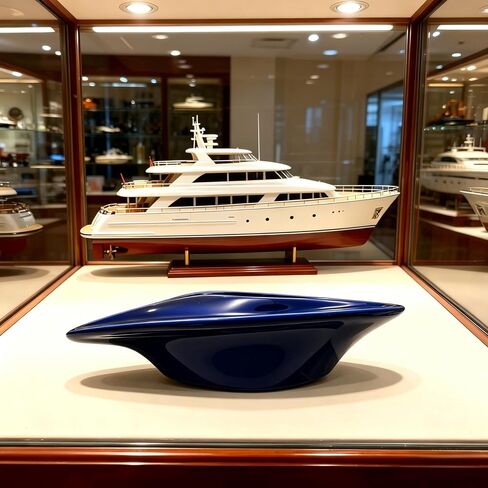 Ceramic Decorative Bowl Luxury Yacht-Inspired – Sculptural Glossy Blue Design, Modern Catchall Tray for Desk, Entryway & Coffee Table Home Décor in Saudi Arabia