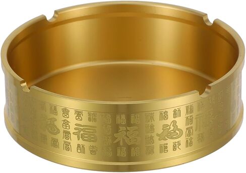 Vintage Brass Ashtray 4.72In Round Creative Tabletop Ash Holder for Home Office Patio Garden Decor Smokers Men in Kuwait