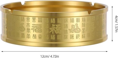 Vintage Brass Ashtray 4.72In Round Creative Tabletop Ash Holder for Home Office Patio Garden Decor Smokers Men in Kuwait