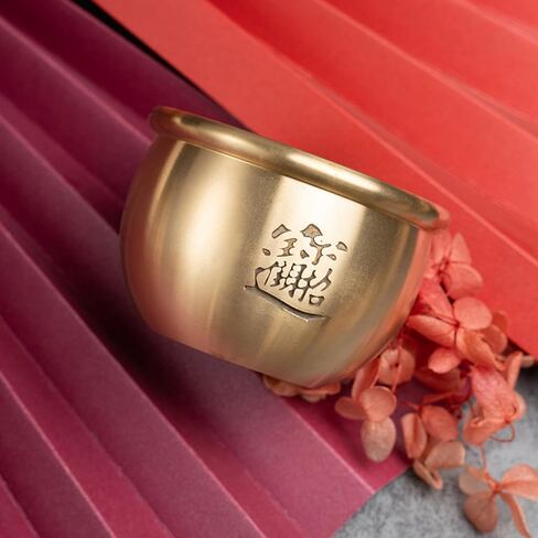 Copper Fortune Cornucopia Ashtray and Incense Burner, Unique Home Decor Storage Container for Living Room, Traditional Brass Luck Jar Accent in Kuwait