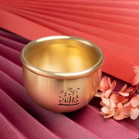 Copper Fortune Cornucopia Ashtray and Incense Burner, Unique Home Decor Storage Container for Living Room, Traditional Brass Luck Jar Accent in Kuwait