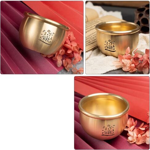 Copper Fortune Cornucopia Ashtray and Incense Burner, Unique Home Decor Storage Container for Living Room, Traditional Brass Luck Jar Accent in Kuwait