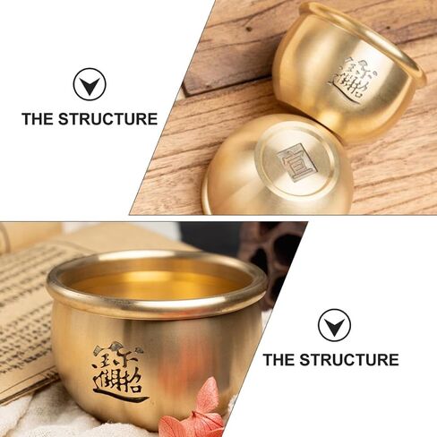Copper Fortune Cornucopia Ashtray and Incense Burner, Unique Home Decor Storage Container for Living Room, Traditional Brass Luck Jar Accent in Kuwait