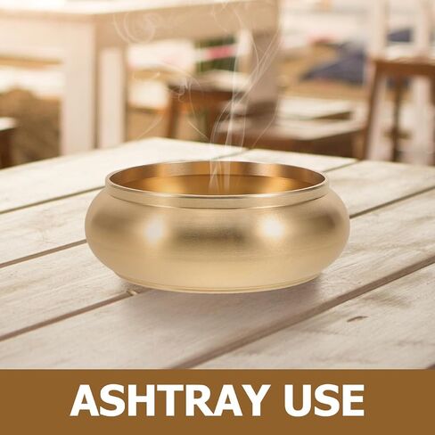 Brass Ashtray 3.54 Inch Small Desktop Ash Container and Incense Holder for Home Office Living Room Decor Symbolizing Wealth Prosperity in Kuwait