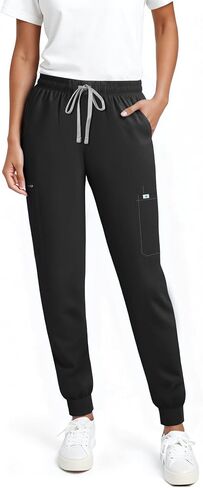 Women’s Scrub Pants - Jogger Cargo Pants with 7 Pockets, Soft Scrubs Pant for Women Yoga Style Mid-Rise Pants in Saudi Arabia