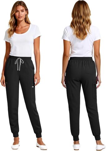 Women’s Scrub Pants - Jogger Cargo Pants with 7 Pockets, Soft Scrubs Pant for Women Yoga Style Mid-Rise Pants in Saudi Arabia