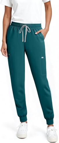 Women’s Scrub Pants - Jogger Cargo Pants with 7 Pockets, Soft Scrubs Pant for Women Yoga Style Mid-Rise Pants in Saudi Arabia