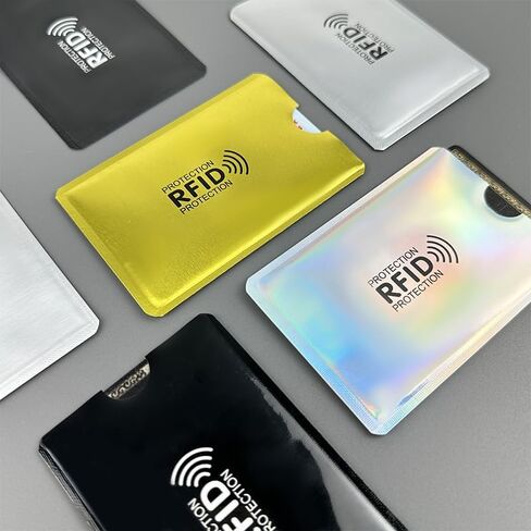 أكمام حجب RFID LESSBLE (8 عبوات) | حامي بطاقة الائتمان الآمن ودرع الهوية | مقاوم للماء، 4 ألوان in Kuwait