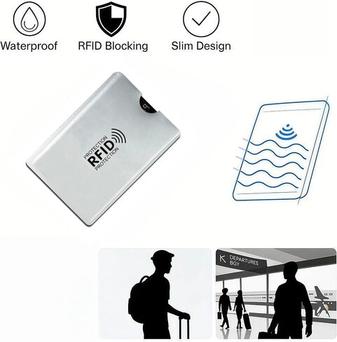 أكمام حجب RFID LESSBLE (8 عبوات) | حامي بطاقة الائتمان الآمن ودرع الهوية | مقاوم للماء، 4 ألوان in Kuwait