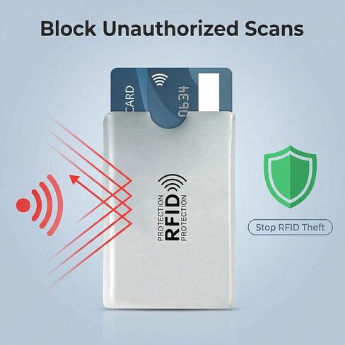 أكمام حجب RFID LESSBLE (8 عبوات) | حامي بطاقة الائتمان الآمن ودرع الهوية | مقاوم للماء، 4 ألوان in Kuwait