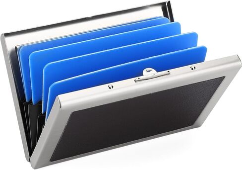 Stainless Steel Credit Card Wallet RFID Blocking Metal Case Pocket Business Card Holder for Women and Men in Saudi Arabia