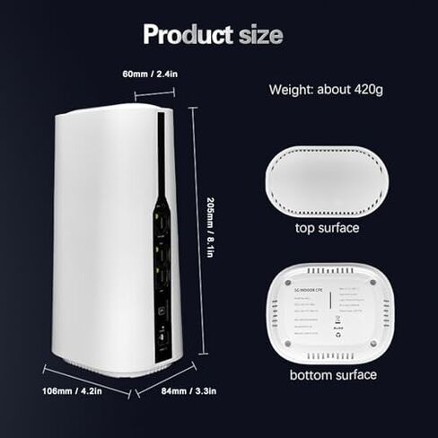 5G Router with Sim Card Slot, 2.4G 5.8G Dual Band 5G Modem, Support 32 Users 5G NR NSA SA Internet Router for Smarthome, Office, Indoor (US Plug, 100‑240V) in Saudi Arabia
