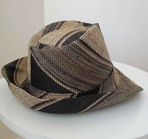 Women's Straw Fedora Hat, Raffia Summer Beach Sun Hat, Lightweight Panama Hat, Unisex in Saudi Arabia
