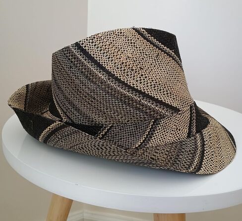 Women's Straw Fedora Hat, Raffia Summer Beach Sun Hat, Lightweight Panama Hat, Unisex in Saudi Arabia