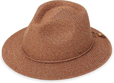 قبعة Wallaroo Rio Fedora (قرفة) - للنساء بعامل حماية من الأشعة فوق البنفسجية 50+ نسيج مرن | حافة مقاس 2½ بوصة | مقاس قابل للتعديل | مثالي لأيام الشاطئ، وملابس المنتجعات، والأناقة الكاجوال in Kuwait