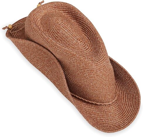 قبعة Wallaroo Rio Fedora (قرفة) - للنساء بعامل حماية من الأشعة فوق البنفسجية 50+ نسيج مرن | حافة مقاس 2½ بوصة | مقاس قابل للتعديل | مثالي لأيام الشاطئ، وملابس المنتجعات، والأناقة الكاجوال in Kuwait