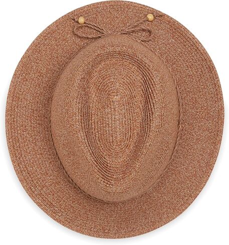 قبعة Wallaroo Rio Fedora (قرفة) - للنساء بعامل حماية من الأشعة فوق البنفسجية 50+ نسيج مرن | حافة مقاس 2½ بوصة | مقاس قابل للتعديل | مثالي لأيام الشاطئ، وملابس المنتجعات، والأناقة الكاجوال in Kuwait